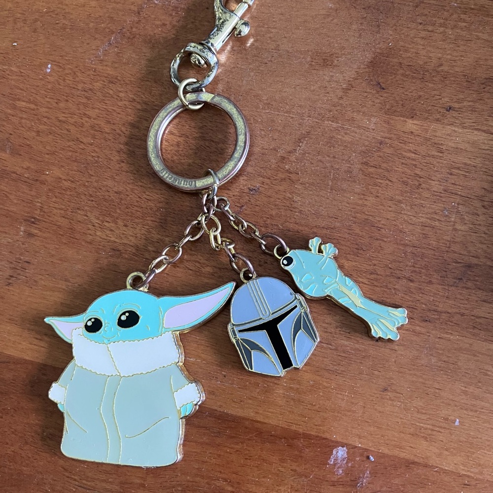 Loungefly Mandalorian Themed Keychain Bag Charms Grogu, Helmet, Sorgan Frog